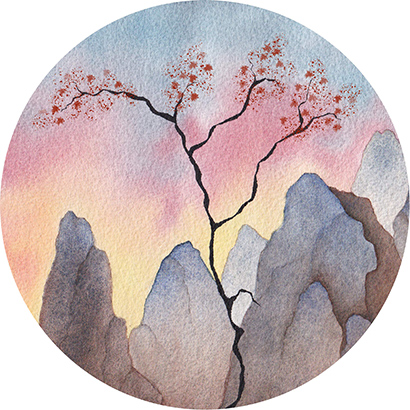 Detail Aquarelle CatMat Esprit du Japon